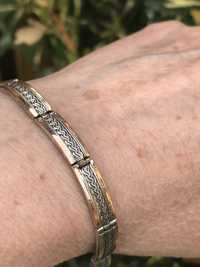 Новий срібний жіночий браслет з золотом
