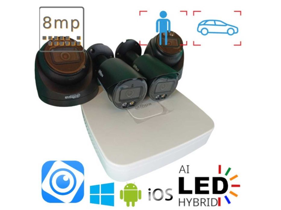 Камера видеонаблюдения комплект камер TVI WIFI IP POE установка монтаж