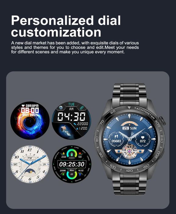 ++Smartwatch męski połączenia telefoniczne 1,32" HD ekran dotyk IP67++
