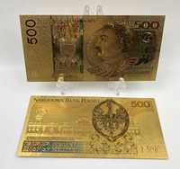 Pozłacany banknot 500 złotych Sobieski