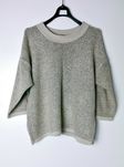 Sweter sweterek damski oversize wełniany beżowy piaskowy Cartoon M