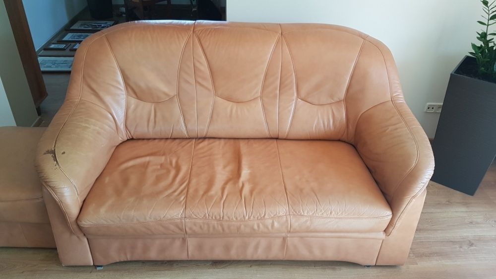 Sofa wypoczynek kanapa skóra naturalna