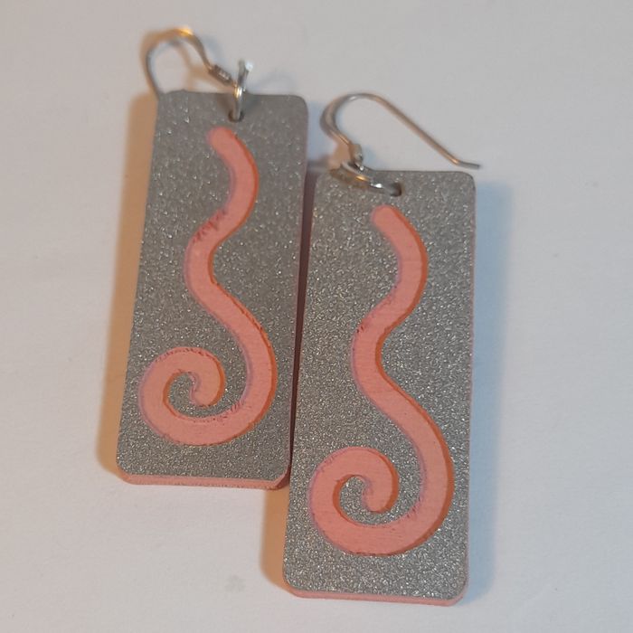 Spiral Earrings Wood