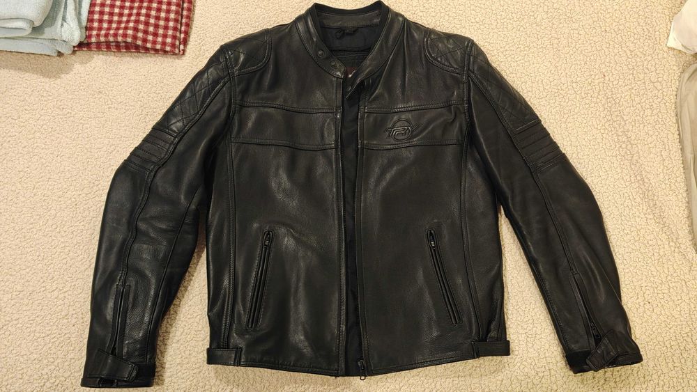 Blusão em pele motard Com proteção de armadura
