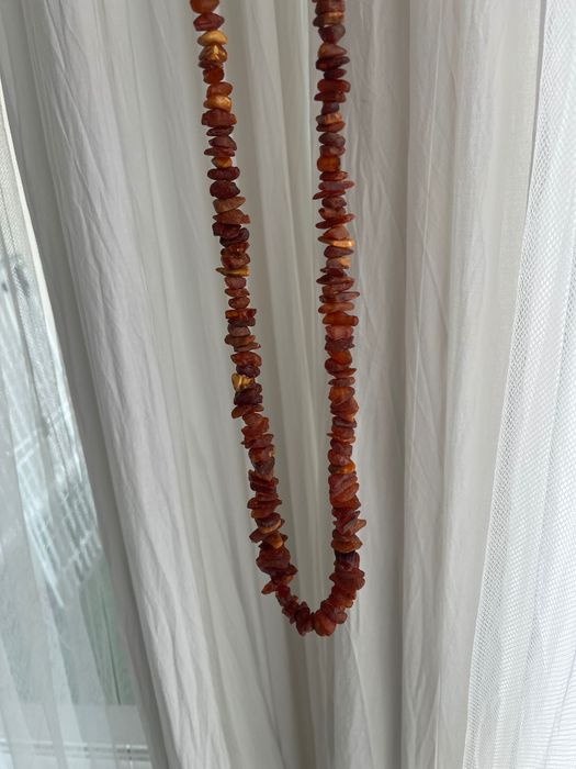 Korale z surowego bursztynu lekko oszlifowanego naturalnego