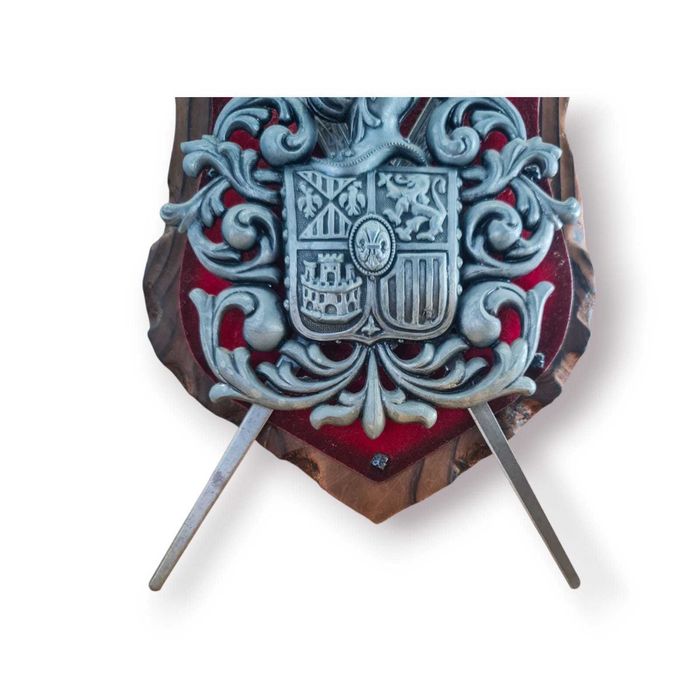 Escudo Heráldico Duas Espadas Cruzadas – Parede Medieval (38 cm)