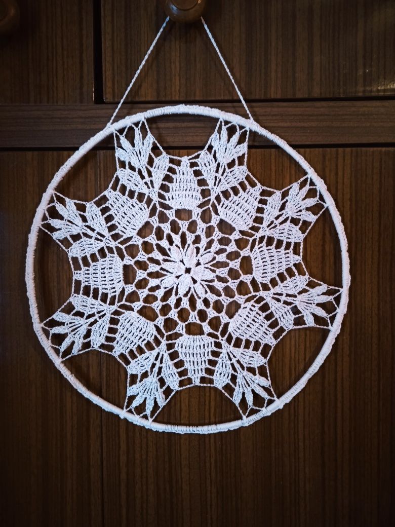 Mandala łapacz snów na szydełku 30 cm