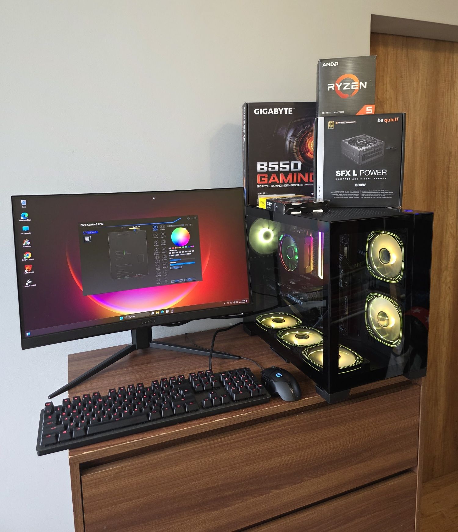 Jak NOWY zestaw do gier,RTX 3060 12gb,180hz,Ryzen 5 5600X,DDR4 32gb