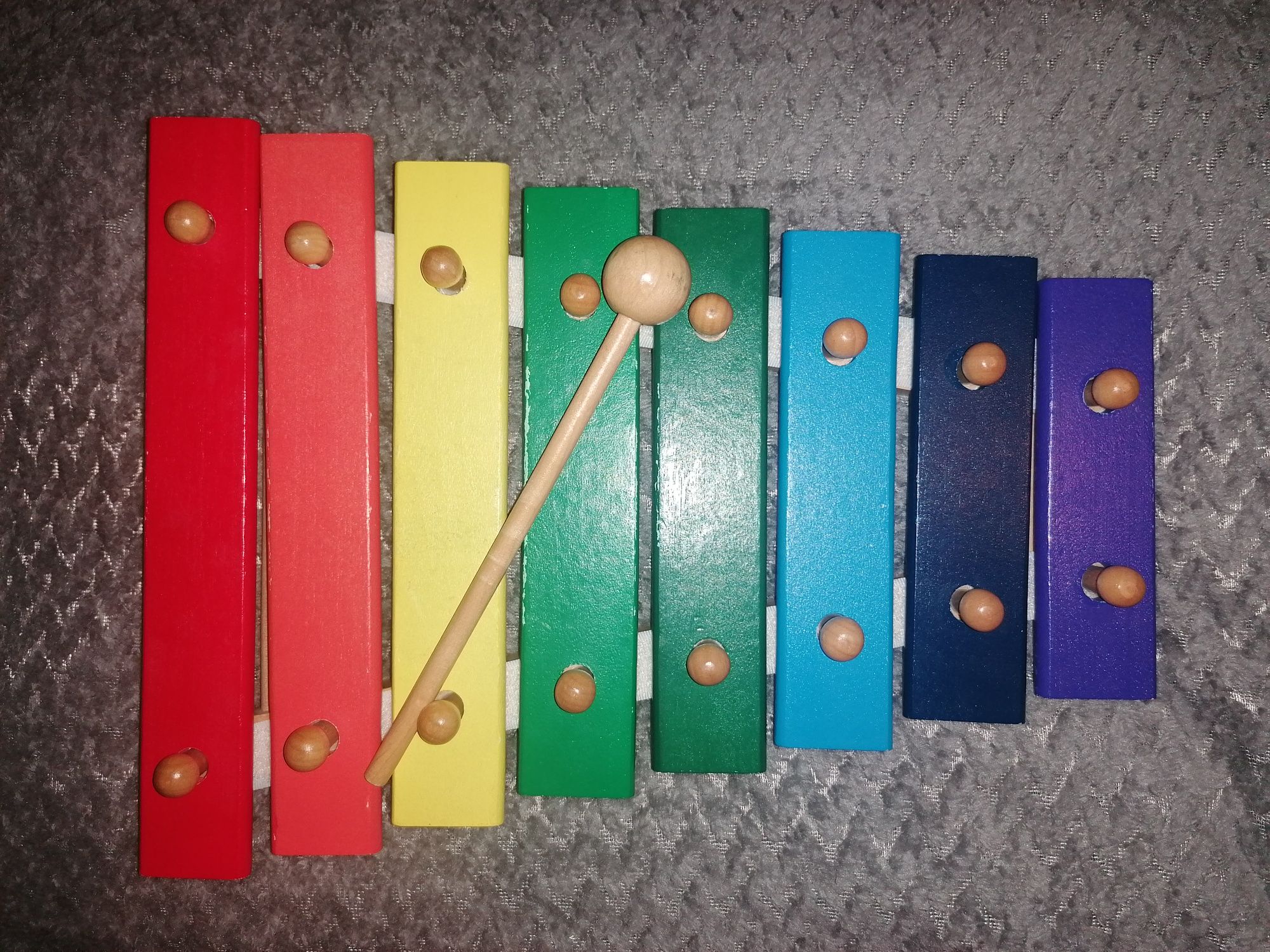 drewniane kolorowe cymbałki instrument muzyczny zabawka dla dzieci