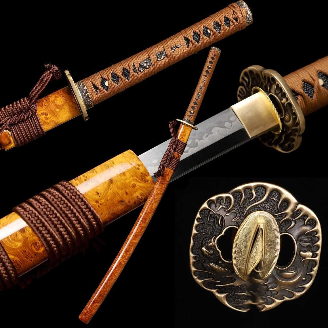 RĘKODZIEŁO - Miecz japoński samurajski Katana stal T10 szabla HAMON
