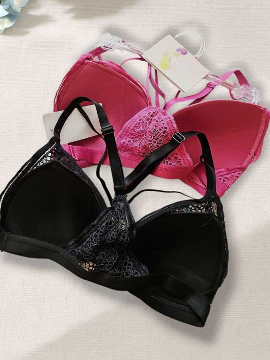Комплект кружевных бюстгальтеров MAVEN, 2 шт чёрный и малиновый