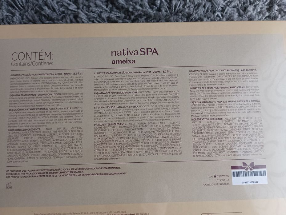 Conjunto Nativa Spa Ameixa