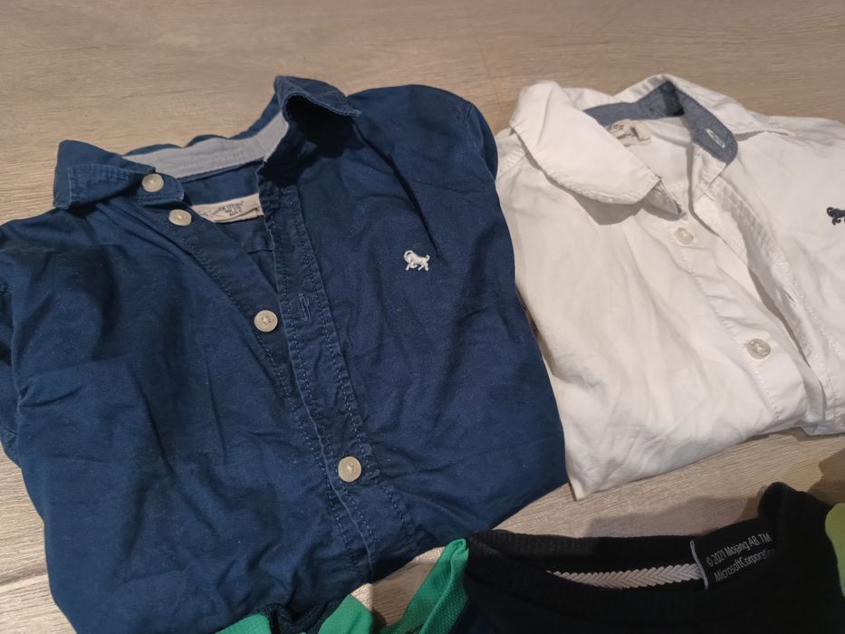Zestaw ubrań dla chłopca 116, koszule h&m, bluza Minecraft