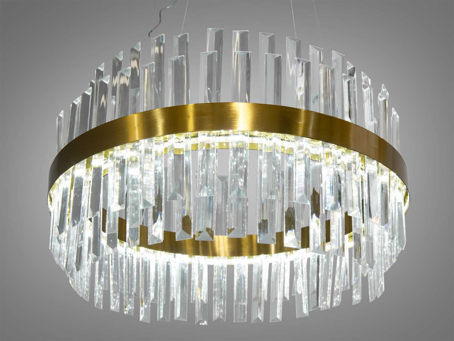 Кришталева led люстра у вітальню, бронза, 110W на 15м2 840/500BR