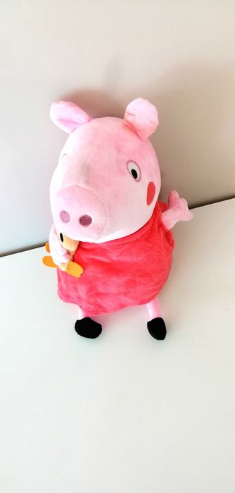 duża maskotka pluszowa interaktywna świnka peppa i miś teddy pluszak