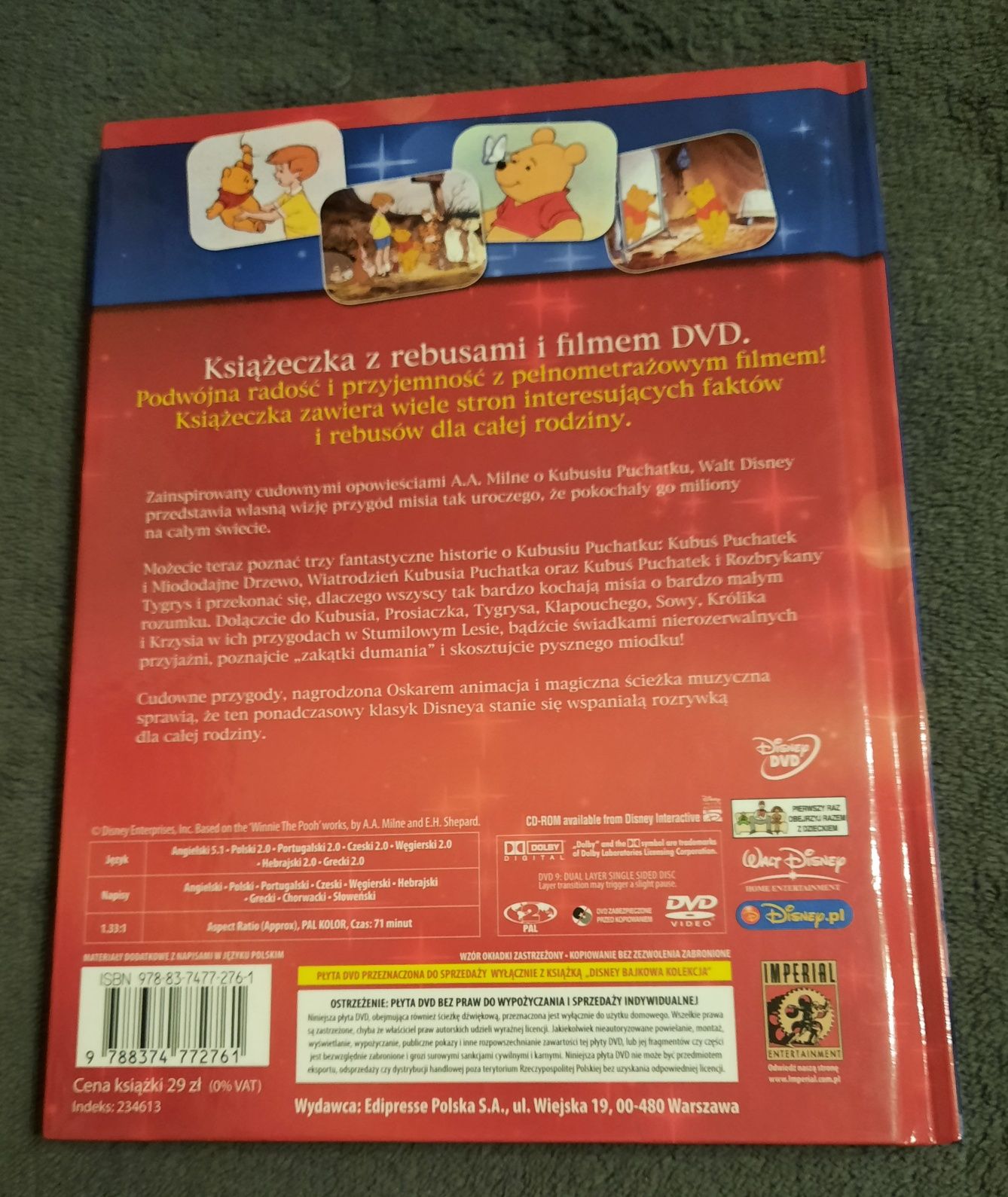 Przygody Kubusia Puchatka, DVD i książeczka
