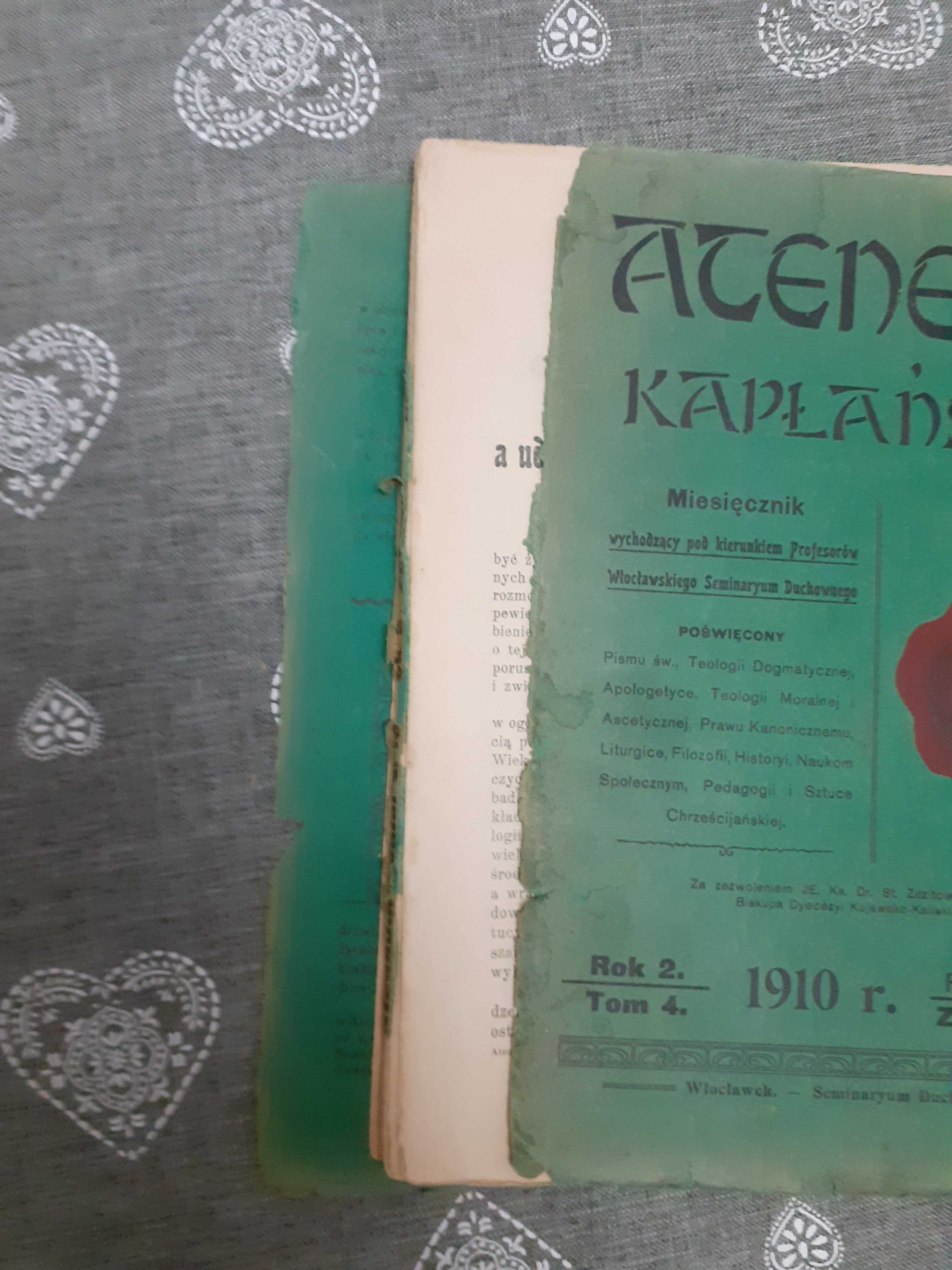 Ateneum Kapłańskie 1910r. Zeszyt 3 Październik Rok 2 Tom4 RARYTAS