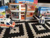 Playmobil szpital + karetka + helikopter – komplet