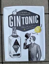 Gin Tonic - metalowy plakat vintage
