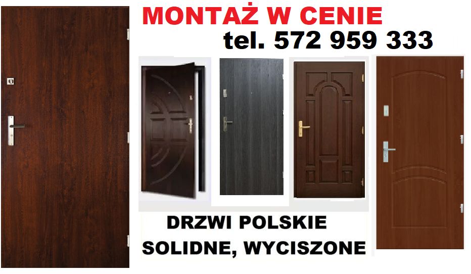 Drzwi-zewnętrzne -WEJŚCIOWE do mieszkania-wewnątrzklatkowe z montażem.