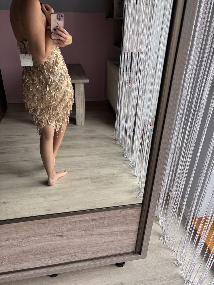 Samba sukienka missgouided, bal, wesele koktajlowa cekiny