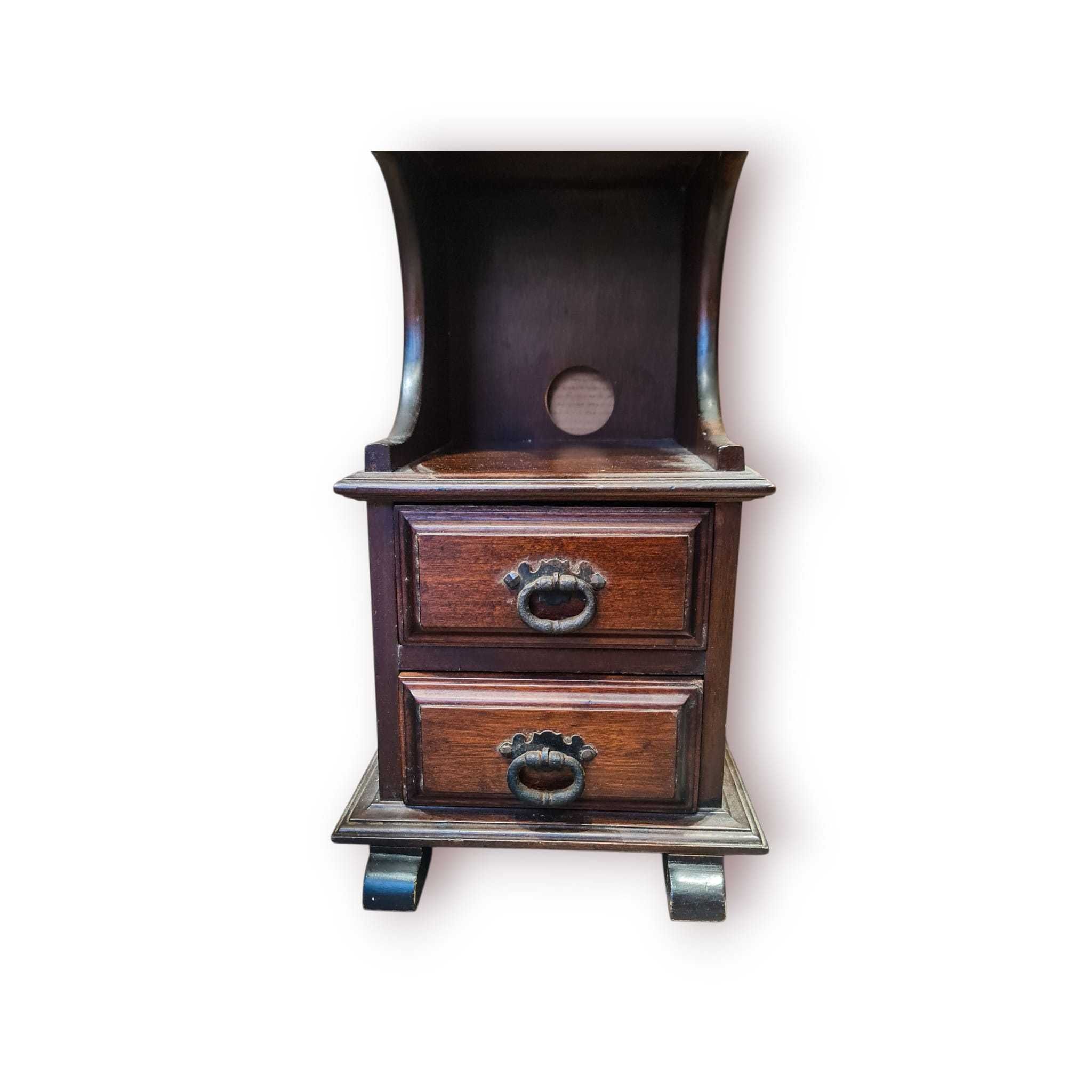 Estante/Armário Antigo Madeira – 107×31 cm – 3 Prateleiras + 2 Gavetas