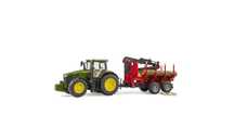 Prezent Bruder John Deere 7R 350 z przyczepą do przewozu drzew ZABAWKA