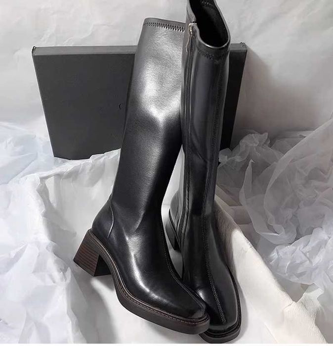 Kozaki w 2 kolorach czarny brązowy 35-42