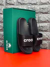 Мужские тапочки crocs черные шлепанцы крокс