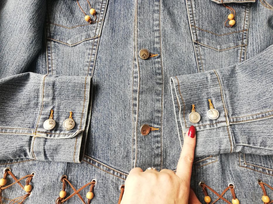 Modna katana / kurteczka jeansowa retro boho hippie Huilong Donnalo M