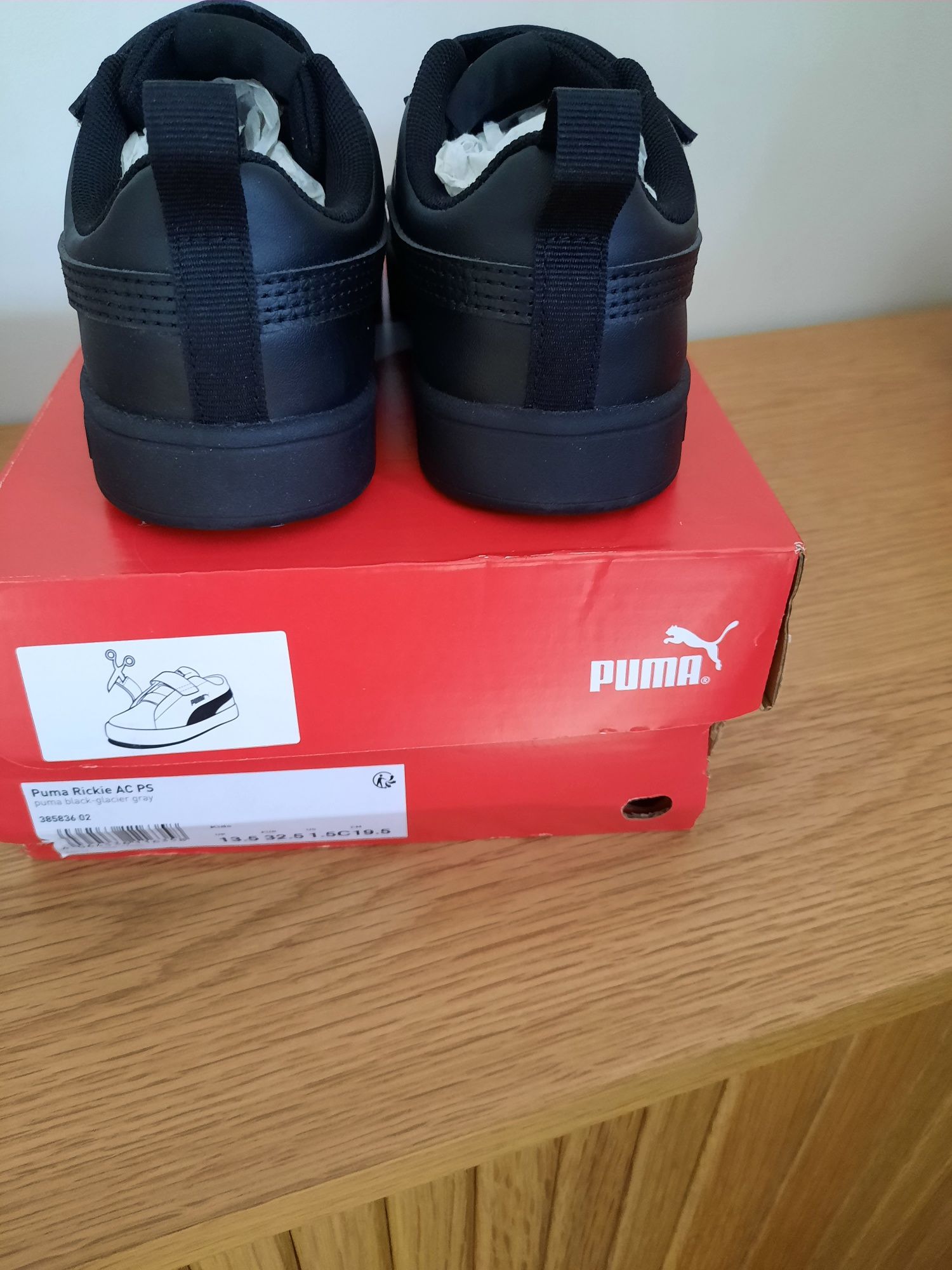 Nowe buty adidasy Puma czarne Rickie AC PS 32,5