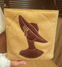 torba listonoszka z aplikacją - nowa- handmade