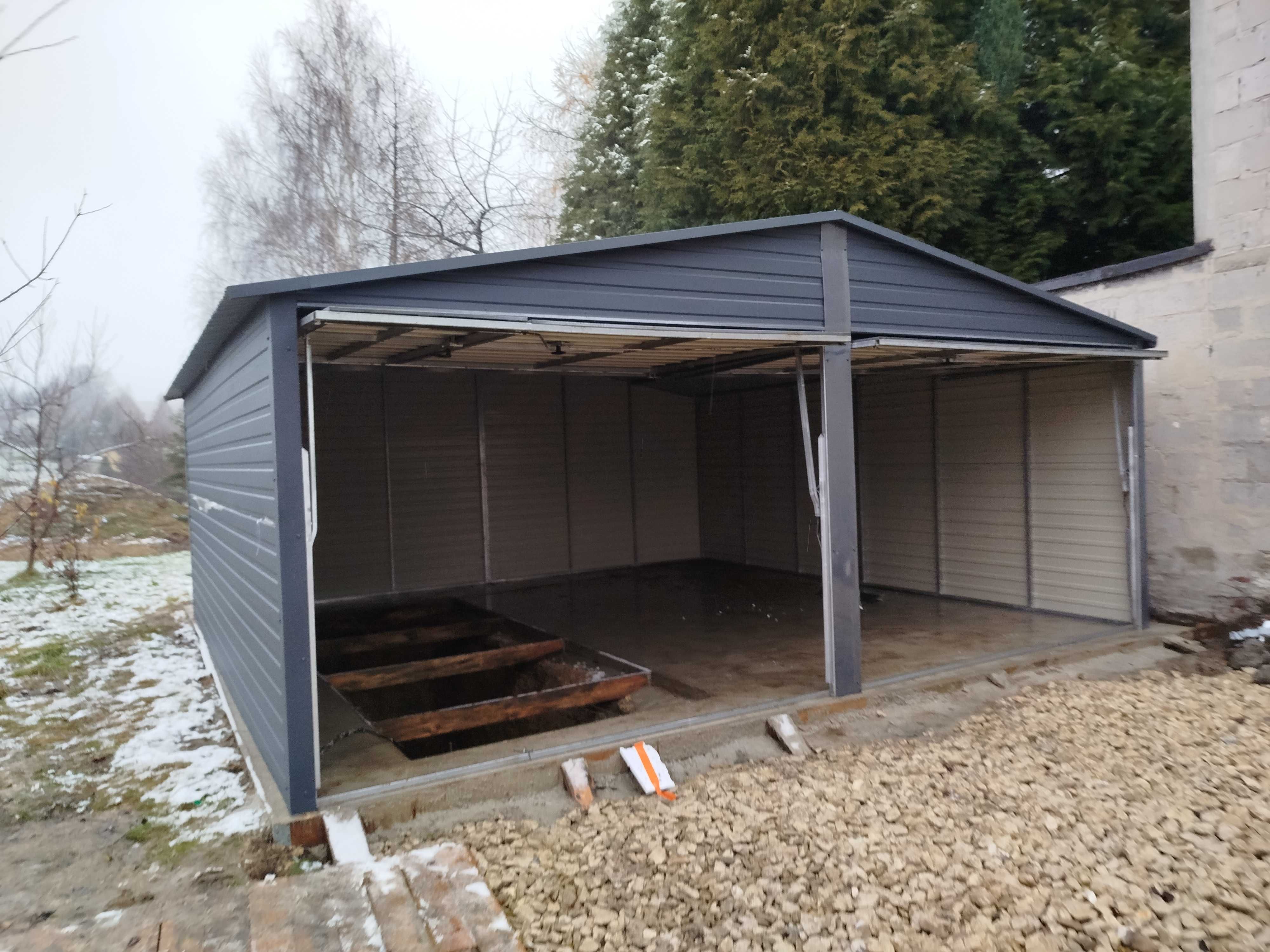 Garaż blaszany 6x5,5 w kolorze z palety ral konstrukcja ocynk