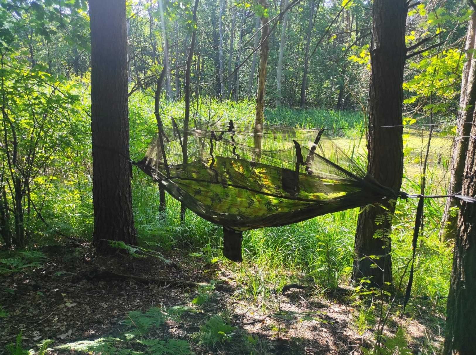 XXL Zestaw 2w1 Hamak Turystyczny Moskitiera Survival 2os +GRATIS Torba