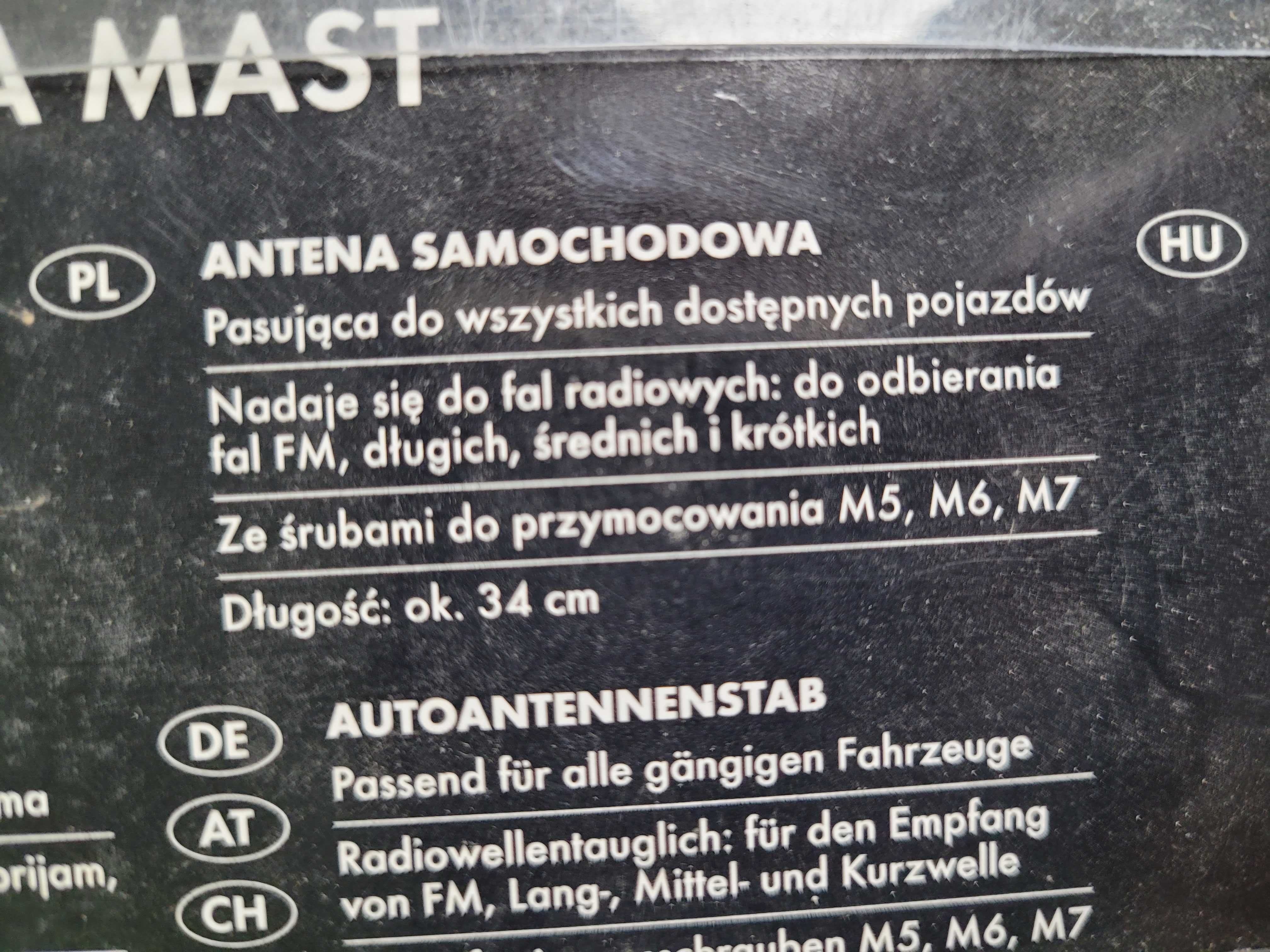 Antena samochodowa FM M5 M6 M7 długość ok. 34 cm