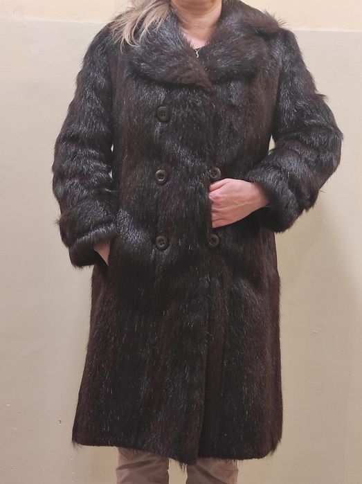 Futro z nutrii ciemny brąz 40/42 vintage