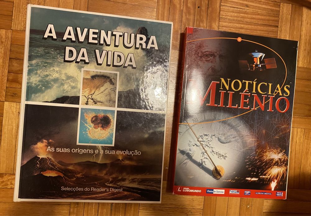 Livro aventuras da vida e livro noticias milenio