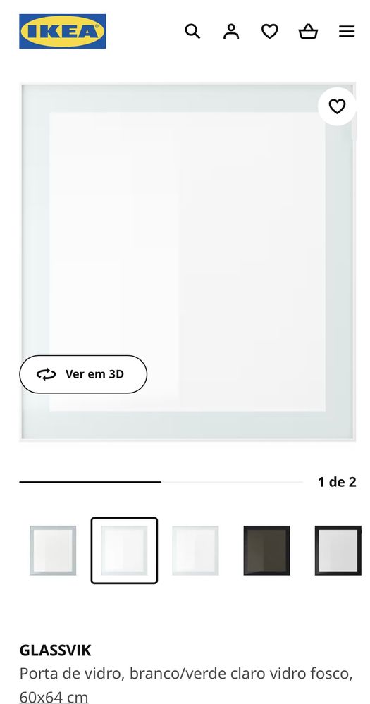 2 Portas GLASSVIK IKEA 60x64cm CINZA