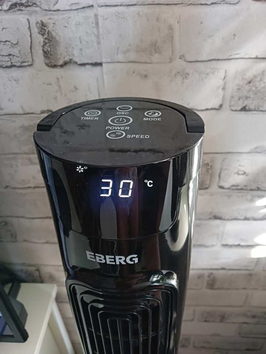 Nowy Wentylator Kolumnowy Z Pilotem Wiatrak Podłogowy Led Czarny