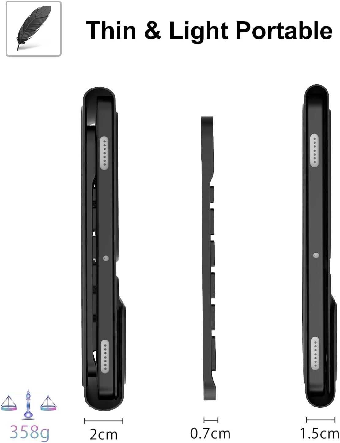 FOGARI etui klawiatura bluetooth do Samsung Galaxy Tab A9+ PLUS czarne