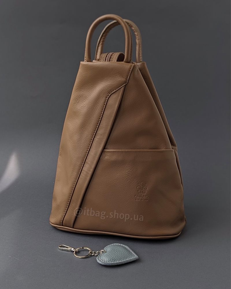 Популярний шкіряний рюкзак сумка Vera Pelle. Кожаный рюкзак Италия