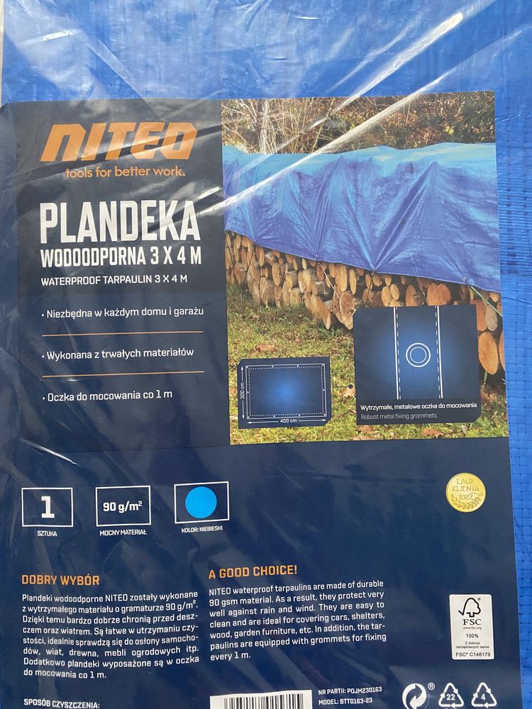 Plandeka wodoodporna 3/4 m