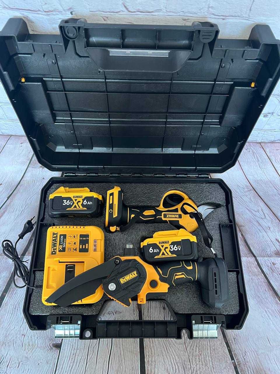 Набір садових інструментів DeWalt 36вт пилаі секатор безщіткові мотори