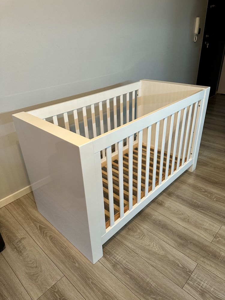 Łóżeczko Kidsmill Somero II White Glossy + Materac Babys-zone