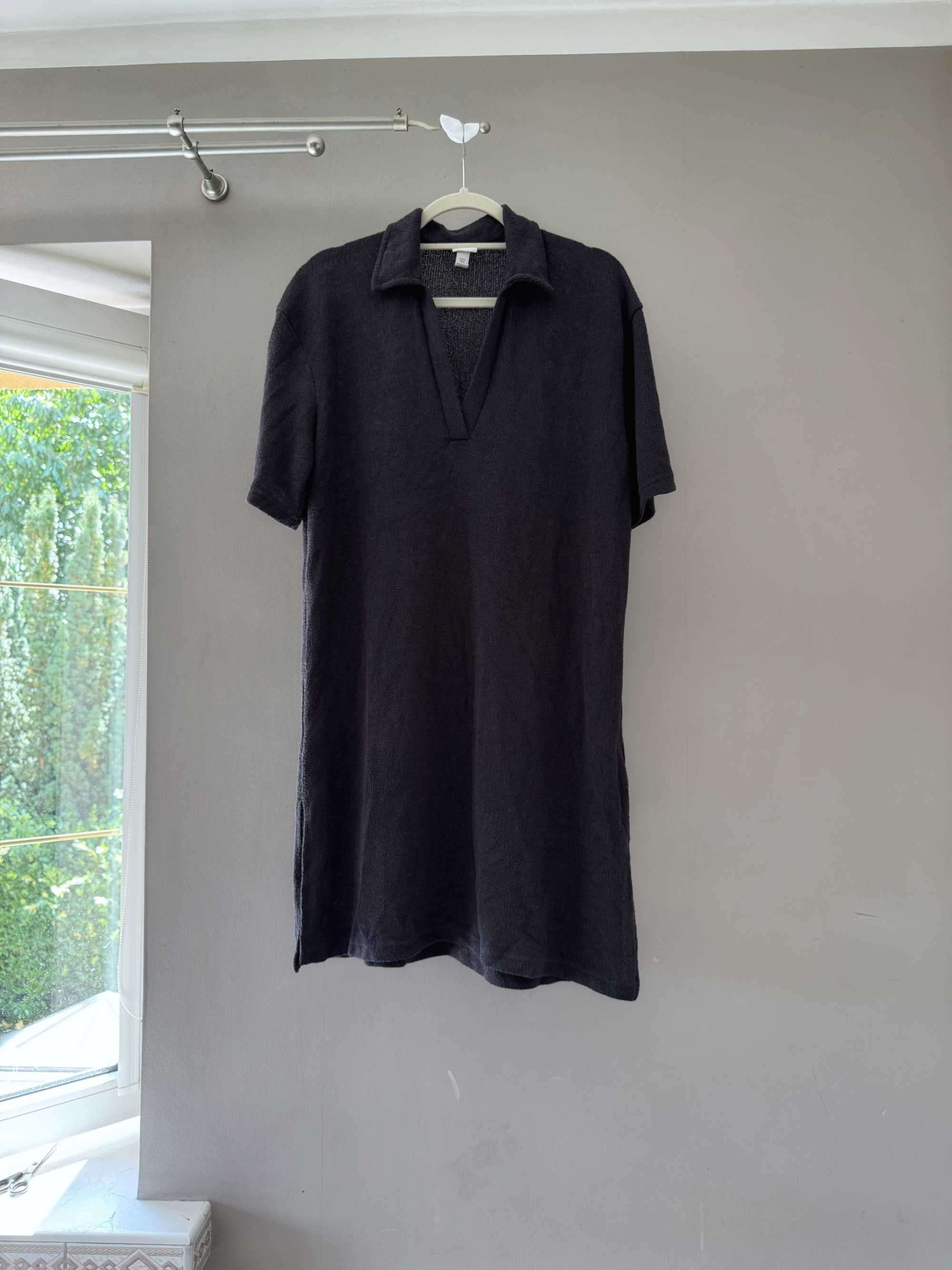 h&m m 38 sukienka koszulowa kołnierzyk sweterkowa sweter szmizjerka