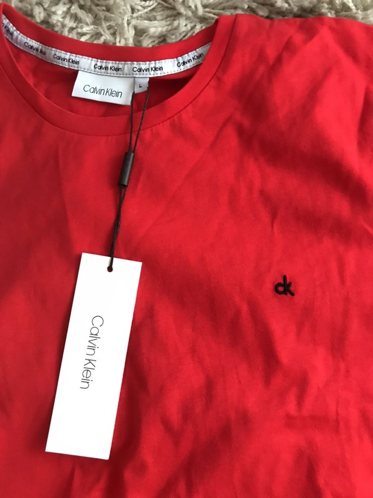 Koszulka t- shirt czerwona CK Calvin Klein rozm L