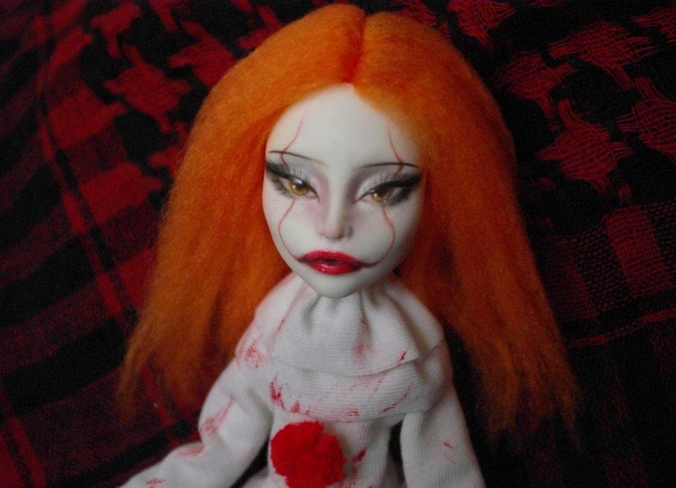 lalka monster high pennywise it horror repaint custom ooak