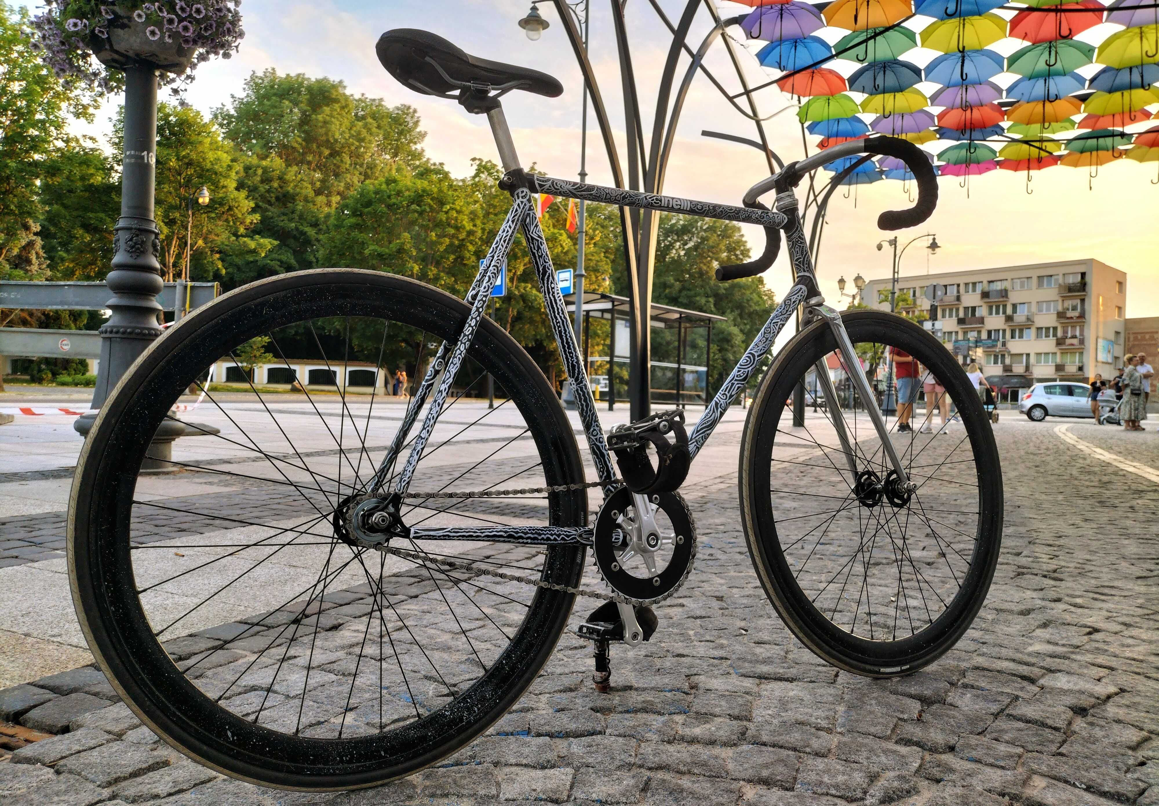 ostre koło Cinelli widelec BLB  fixed gear fixie rower torowy custom