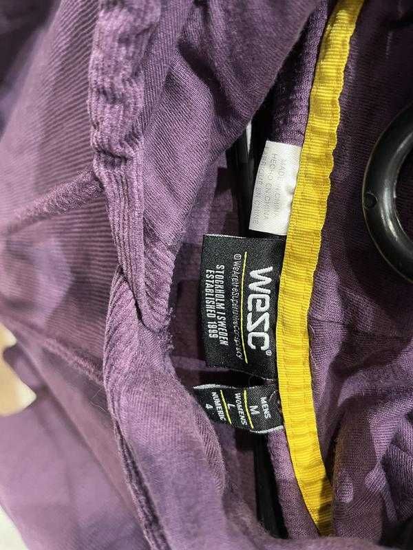 Худі  кофта в рубчик вельвет фіолетовий з капюшоном від wesc unisex