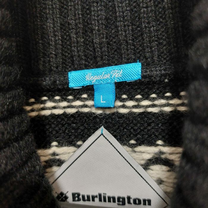 Wełniany sweter w norweski wzór alpaka Burlington L